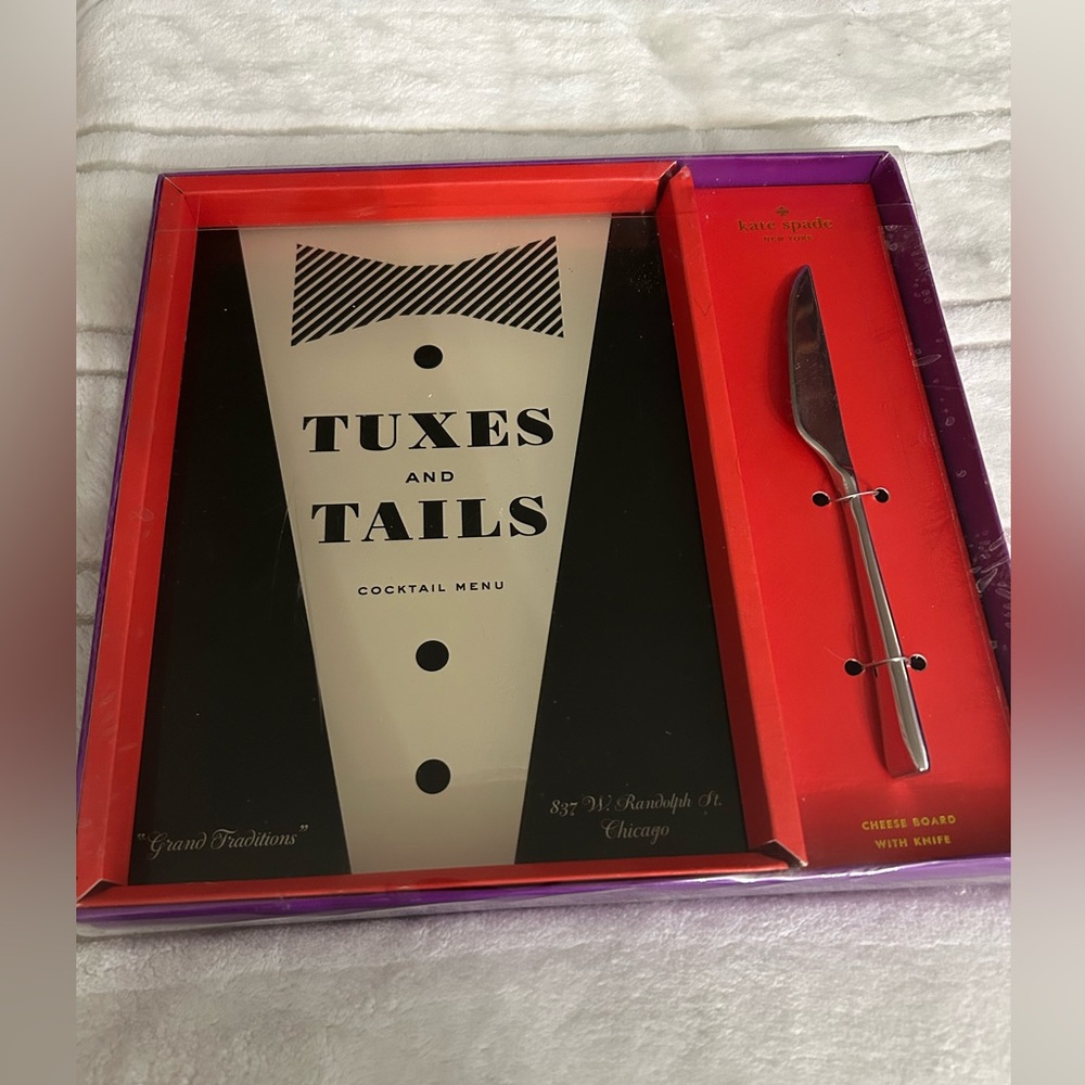 Lenox Kate Spade Tuxes and Tails Cheese Board Set purchased at Macy’s.